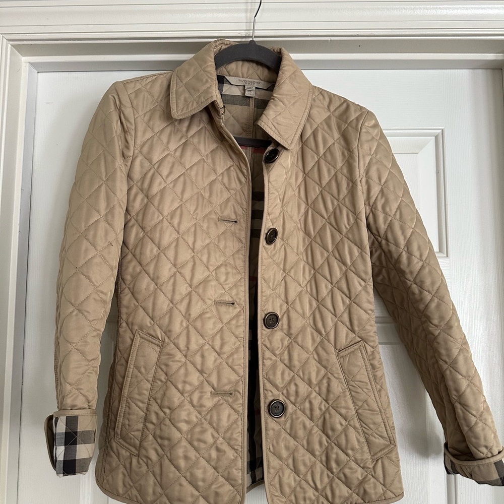 Authentic Burberry Brit Quilted Tan Jacket size XS